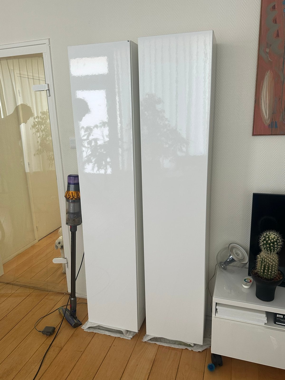 2x IKEA GODMORGON hoge kasten met planken en glasplaten, Ophalen, Gebruikt