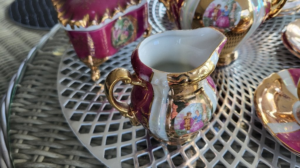 Mocca servies met sieradendoos, Antiek en Kunst, Antiek | Servies compleet, Ophalen