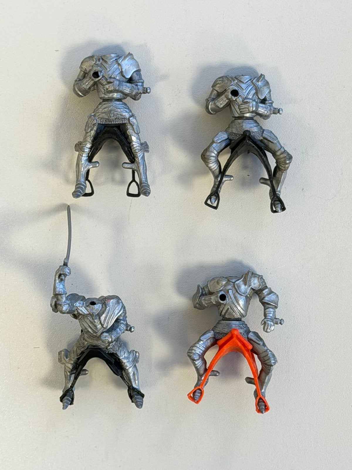 4x Vintage Timpo Swoppets Silver Knights Ruiters Onderdelen, P, P, P, Ophalen of Verzenden