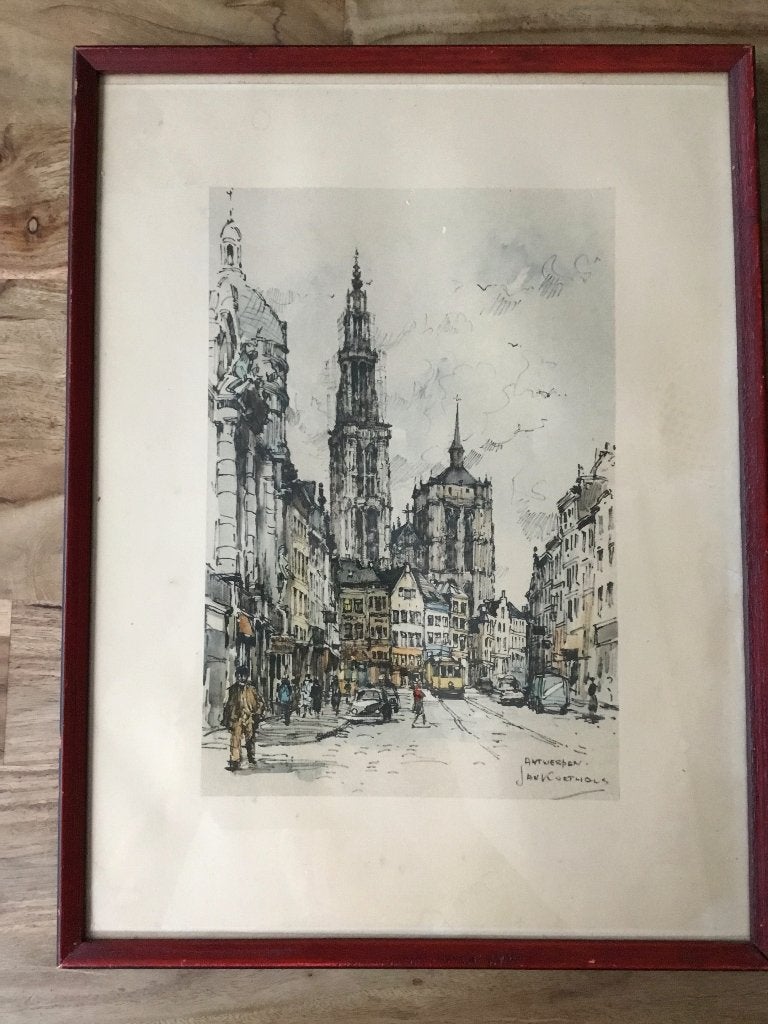 Aquarel Jan Korthals, Antiek en Kunst, Ophalen, Tekening