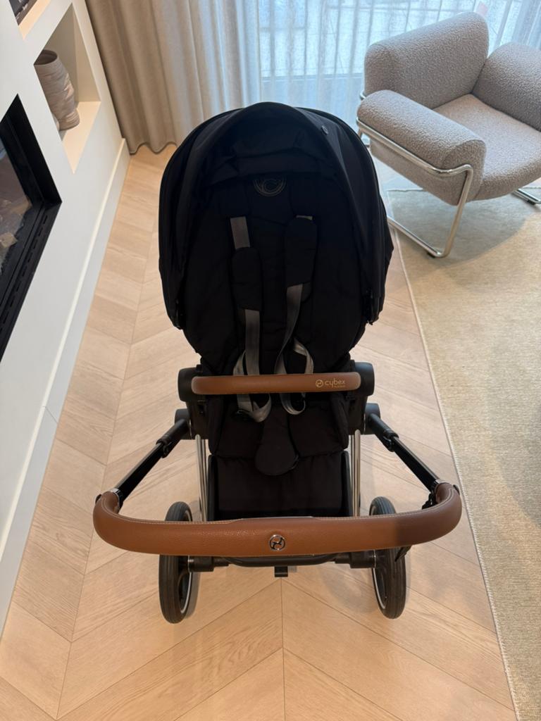 Cybex Kinderwagen Priam inclusief wieg Zwart met zilver, Ophalen of Verzenden, Zo goed als nieuw, Overige merken, Voetenzak