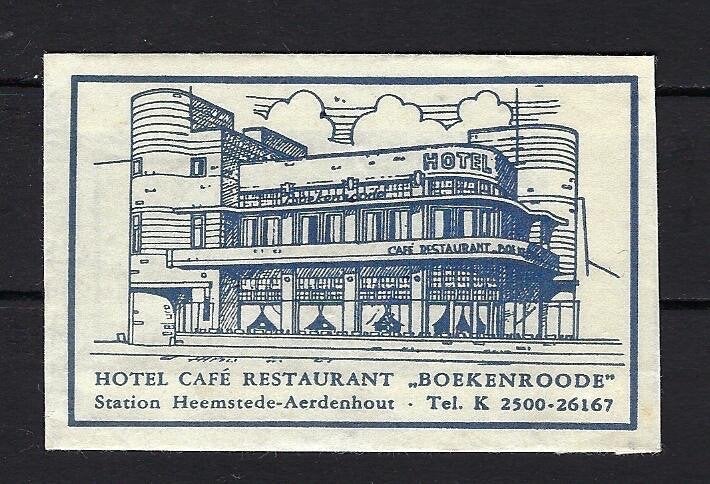 1271 Heemstede Aerdenhout hotel cafe rest BOEKENROODE, Ophalen of Verzenden, Nederland