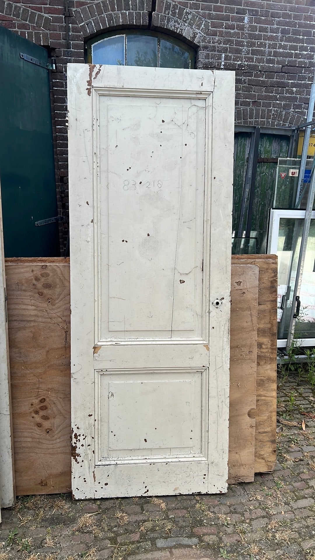 Oude houten deuren 4 panelen, Doe-het-zelf en Verbouw, Deuren en Horren, Ophalen of Verzenden, Gebruikt, Binnendeur, 200 tot 215 cm