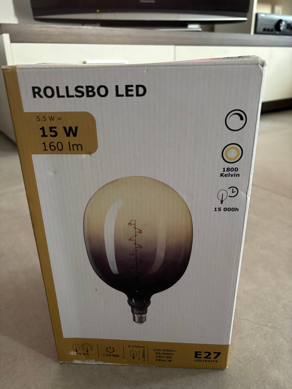 ROLLSBO LED E27 15W 160lm 1800K, Huis en Inrichting, Lampen | Losse lampen, Ophalen, Led-lamp, Nieuw, E27 (groot)