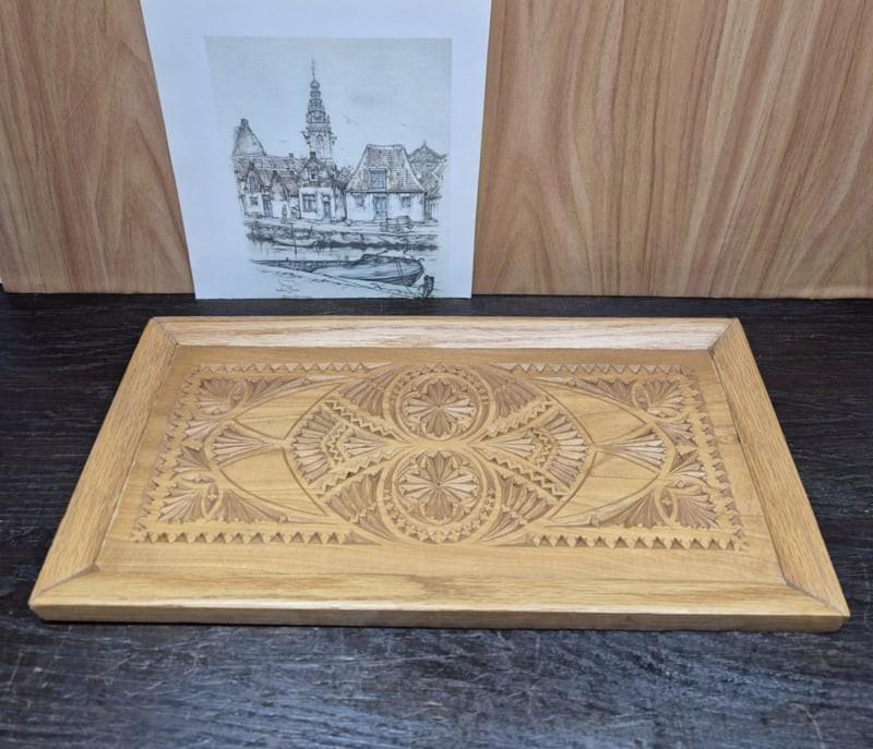Fries houtsnijwerk dienblad,  kerfsnede, Ophalen of Verzenden