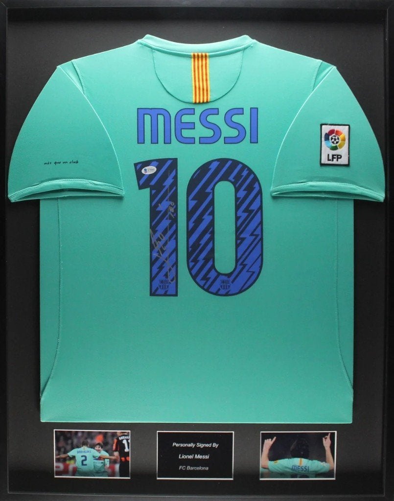 Lionel Messi FC Barcelona 11/12 gesigneerd ingelijst Shirt, Buitenlandse clubs, Soccersignings.nl, Shirt, Nieuw