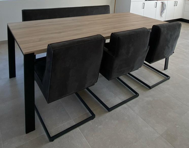 Eettafel 220x100 77cm EXCL BANK/STOELEN, Huis en Inrichting, Tafels | Eettafels, Ophalen, 200 cm of meer, 50 tot 100 cm, Zo goed als nieuw