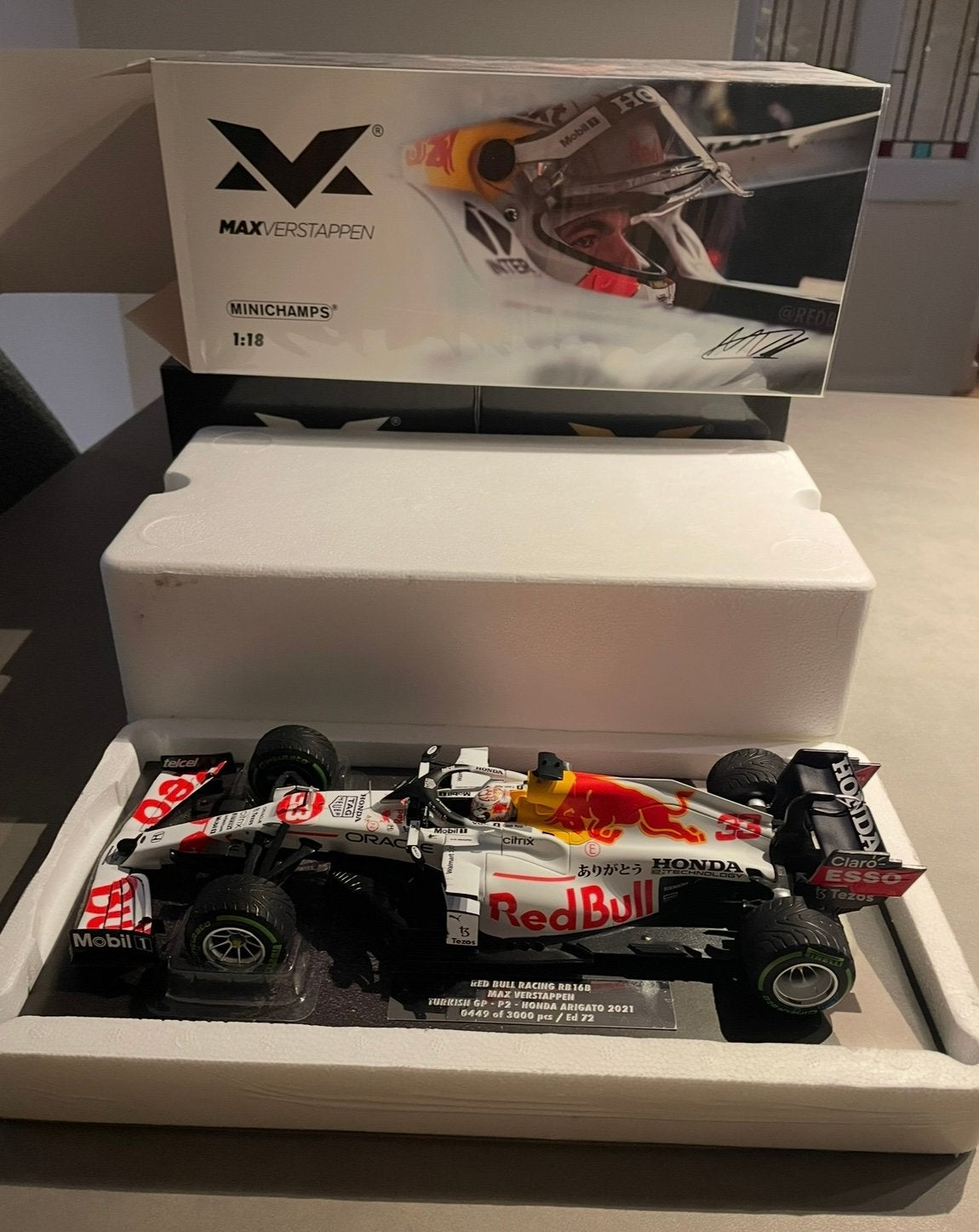 Max Verstappen Turkije 2021 1:18, Ophalen of Verzenden, Nieuw, MiniChamps