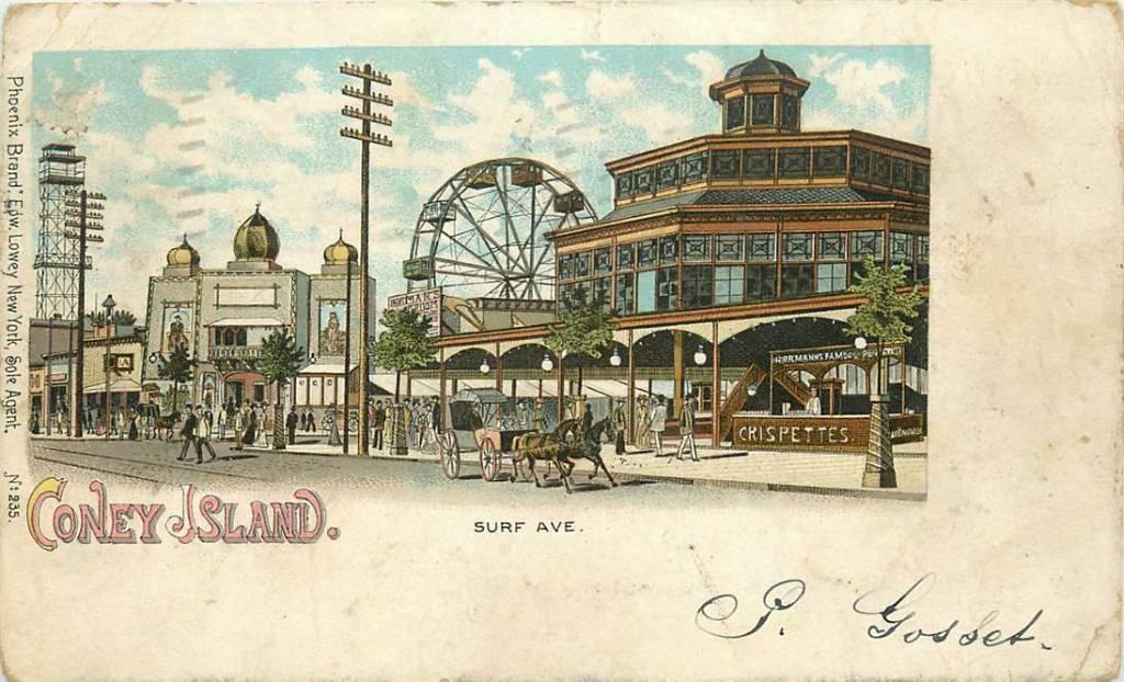 381-212-001 Coney Island Surf Ave, Verzamelen, Verzenden, Voor 1920, Overig Europa