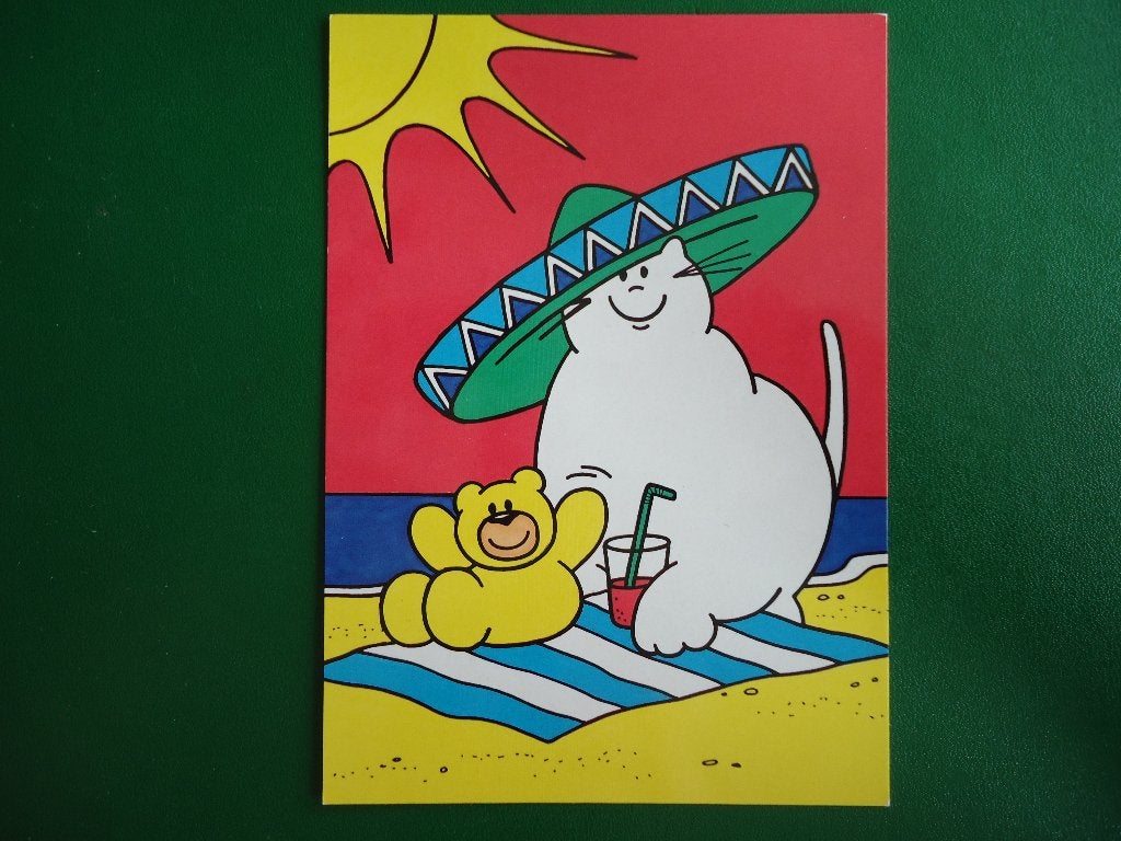 (163) Dierenkaart: BEER en POES, Verzamelen, Ansichtkaarten | Dieren, Verzenden, 1980 tot heden, Ongelopen, Overige soorten