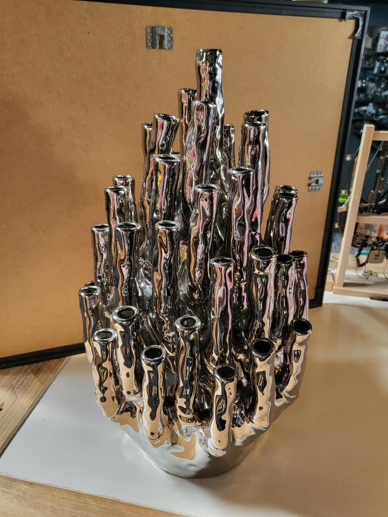 Pols potten koraal vaas zilver, Antiek en Kunst, Ophalen