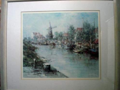 LEVENDIG RIVIERGEZICHT * Repro van Albert Buikema *, Ophalen of Verzenden, Zo goed als nieuw, Voor 1940, Prent