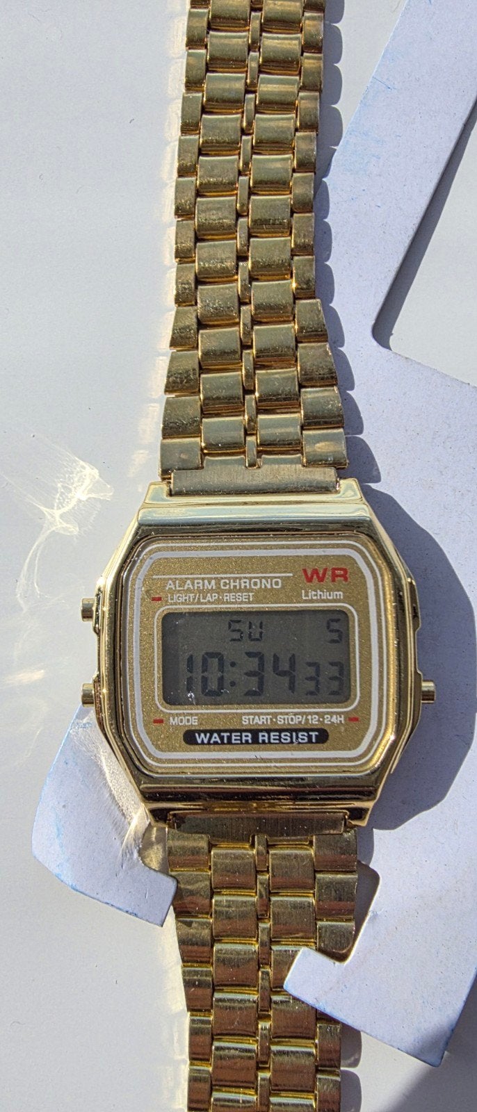 Goudkleurig digitaal horloge - Vintage stijl, Overige merken, Staal, Staal, Polshorloge