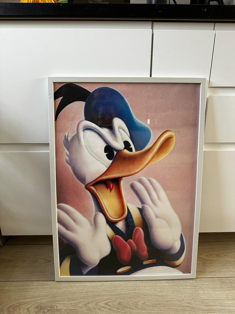 Donald Duck poster met lijst, Huis en Inrichting, Woonaccessoires | Lijsten, Ophalen, Hout, Minder dan 50 cm