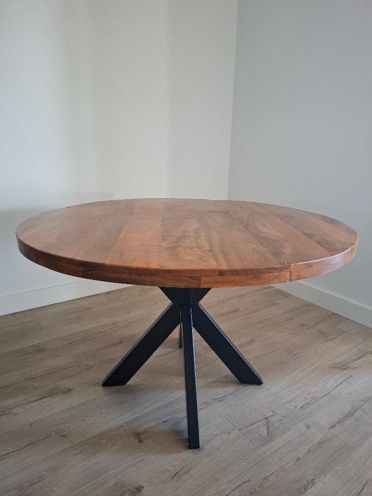 Eettafel, Ophalen, Rond, Zo goed als nieuw, Mango hout