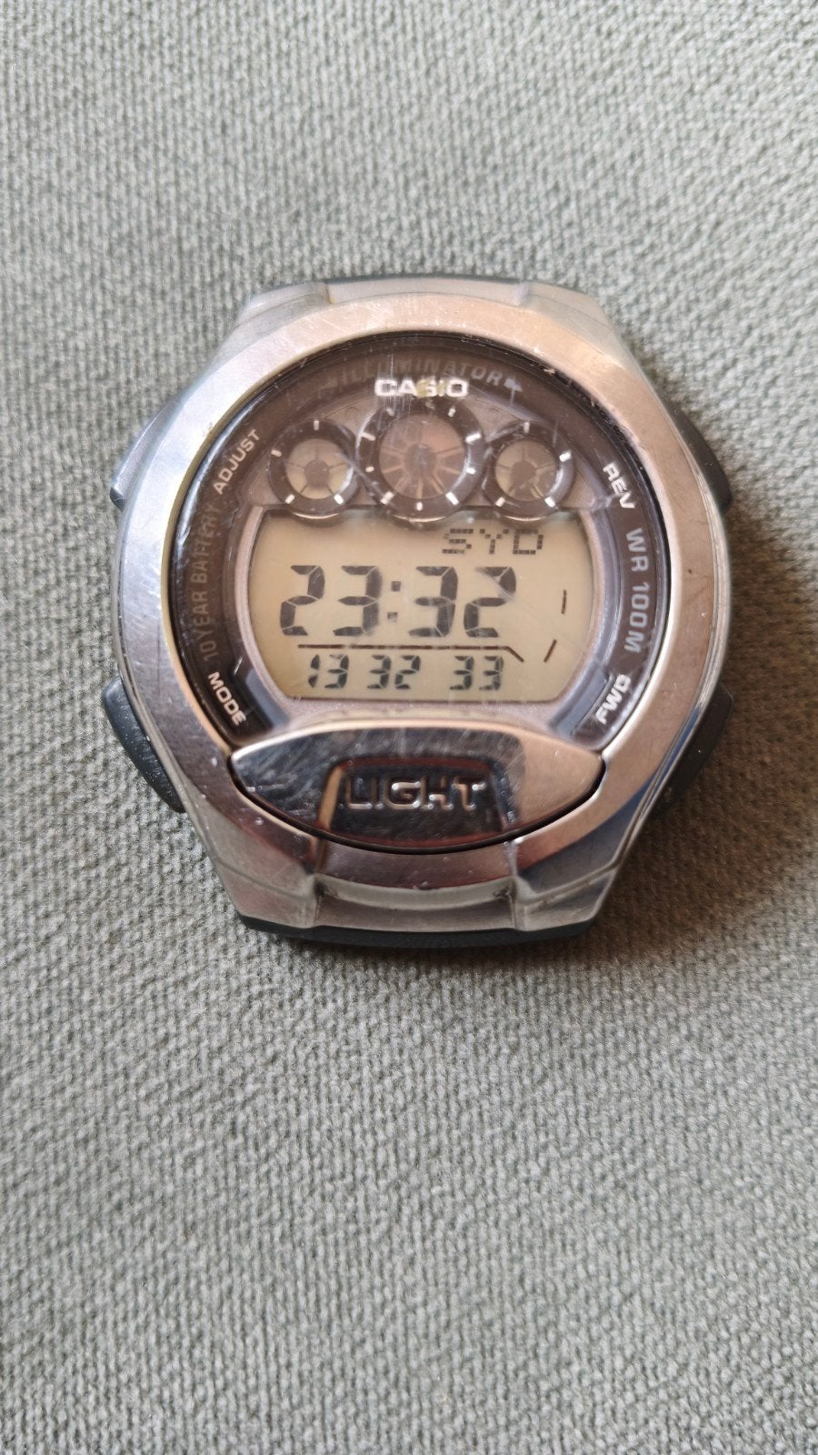Casio W-755 sporthorloge met e-DATA MEMORY 40, Casio, Gebruikt, Ophalen of Verzenden, Waterdicht