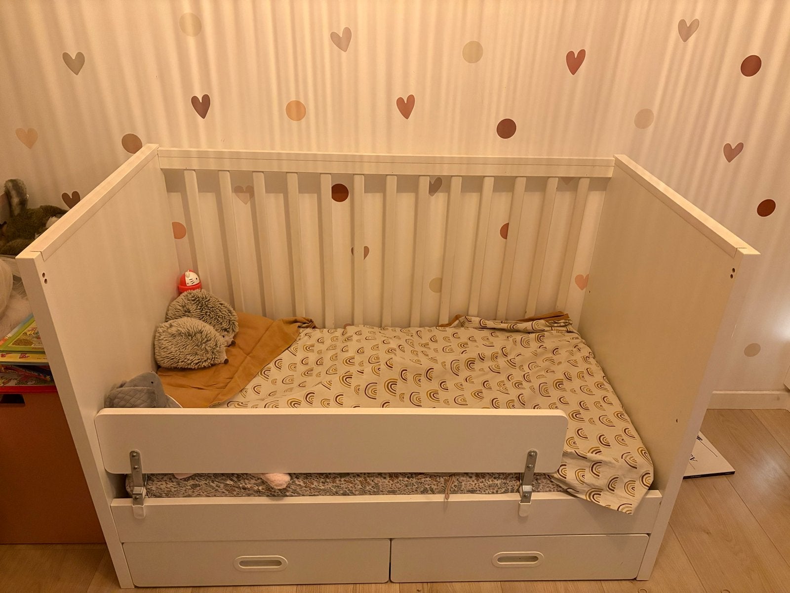 Stuva ledikant met lades en matras en plank voor peuterbed, Kinderen en Baby's, Kinderkamer | Bedden, Ophalen, Gebruikt, 70 tot 85 cm