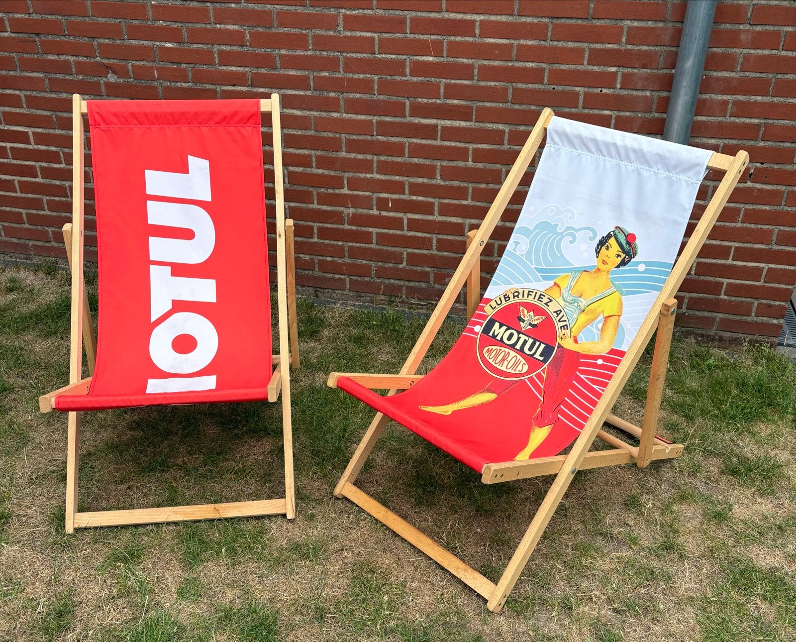 2x Motul strandstoelen, Tuin en Terras, Ophalen, Nieuw, Hout, Inklapbaar