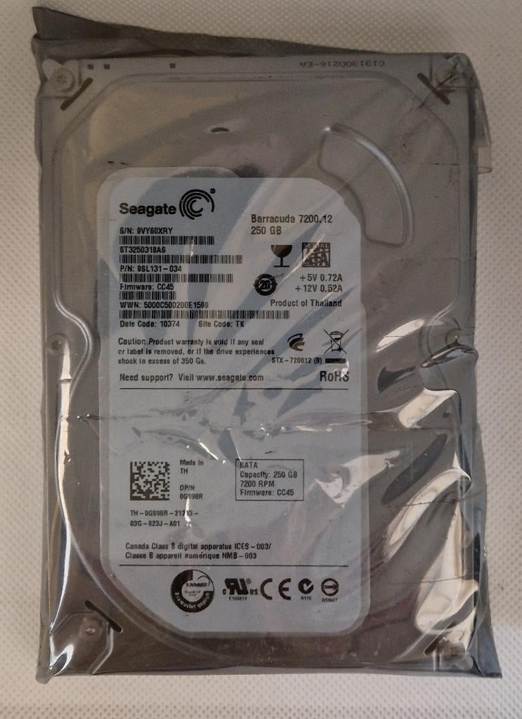 5 x Seagate 250GB 7200 RPM SATA HDD, Computers en Software, Harde schijven, Ophalen of Verzenden, Desktop