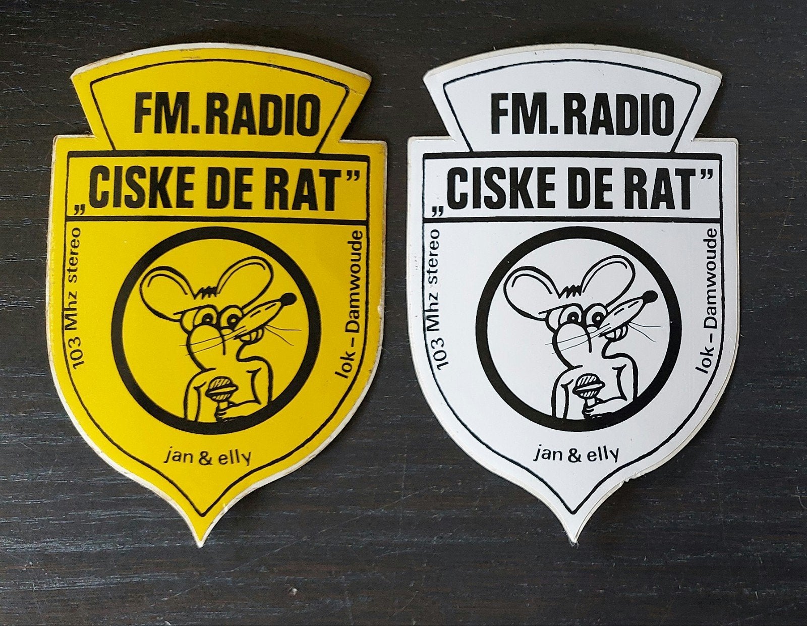 2 stickers Ciske de Rat Damwoude zendamateur piratenzender, Ophalen of Verzenden