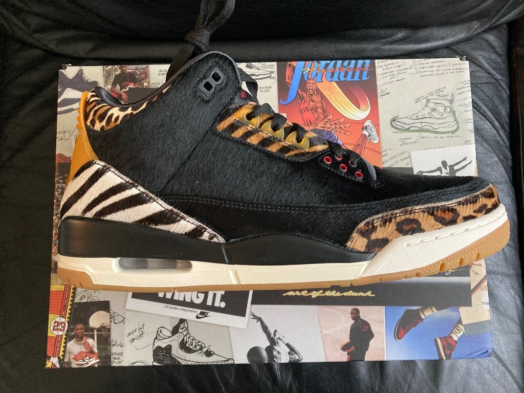 Nike Air Jordan 3 Retro SE Animal 46 / 12, Zwart, Nieuw, Ophalen of Verzenden, Sneakers of Gympen