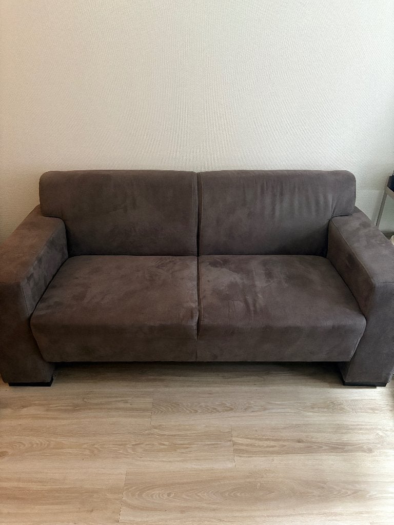 Bank - Tweepersoons - bruin - goede staat, Ophalen, Gebruikt, 150 tot 200 cm, Tweepersoons