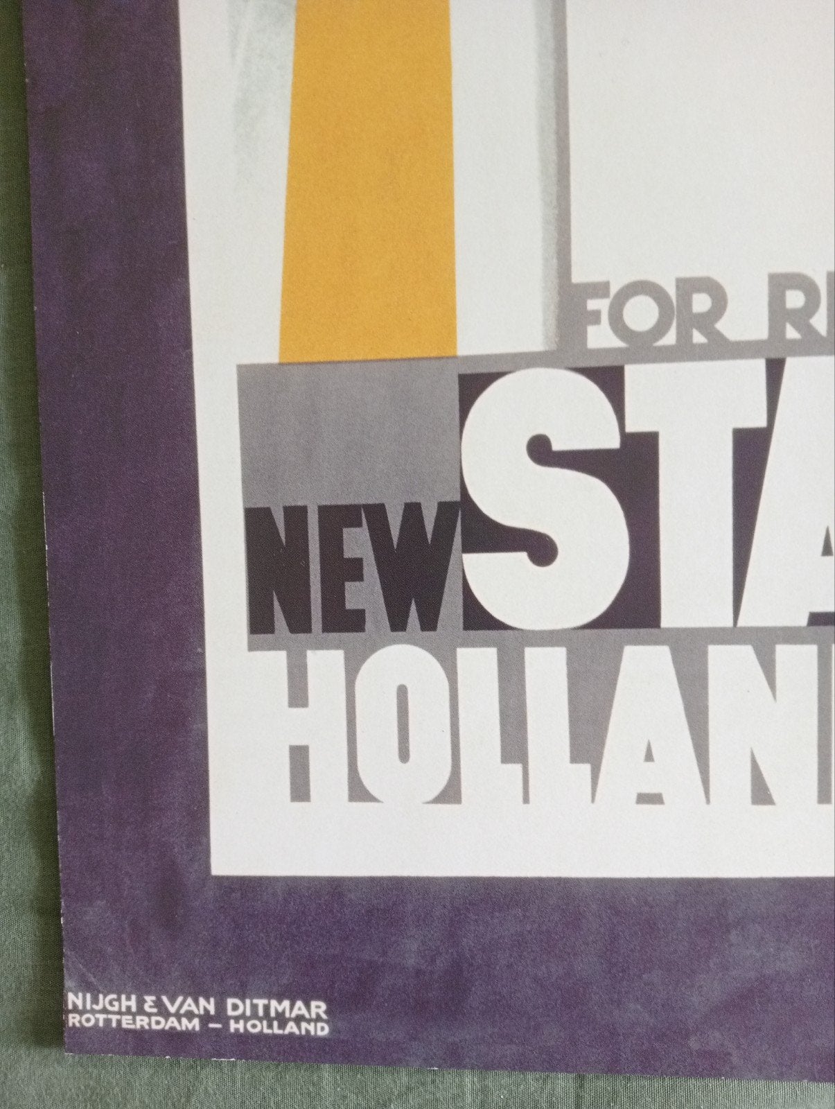 Art Deco  'New Statendam' Holland-America Line 40x60c, Ophalen of Verzenden, A1 t/m A3, Reclame, Rechthoekig Staand