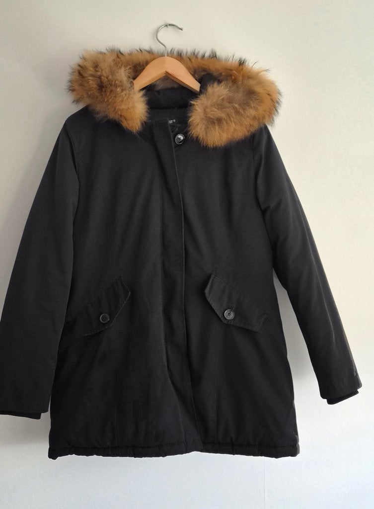 Dames Parka winter jas., Ophalen of Verzenden, Zo goed als nieuw, Maat 42/44 (L), Zwart