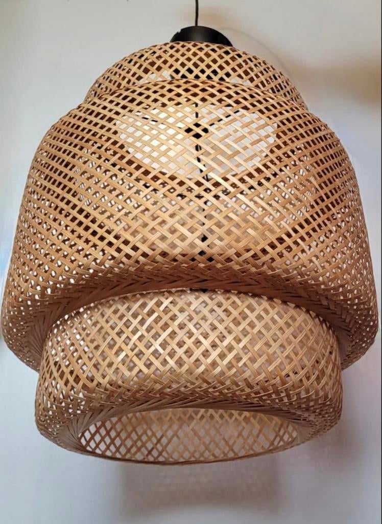 IKEA SINNERLIG Hanglamp, bamboe, 50 cm, Ophalen, Gebruikt, Hout, 50 tot 75 cm