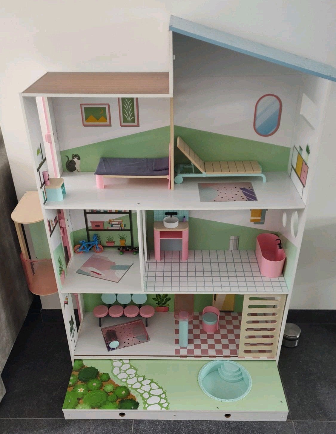 Houten poppenhuis, Ophalen, Gebruikt, Poppenhuis