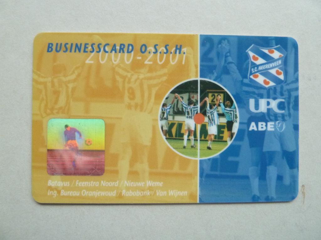 Businessclubcard Sc Heerenveen 2000/2001. Paars OSSH leden, Verzamelen, Sportartikelen en Voetbal, Ophalen of Verzenden, Gebruikt