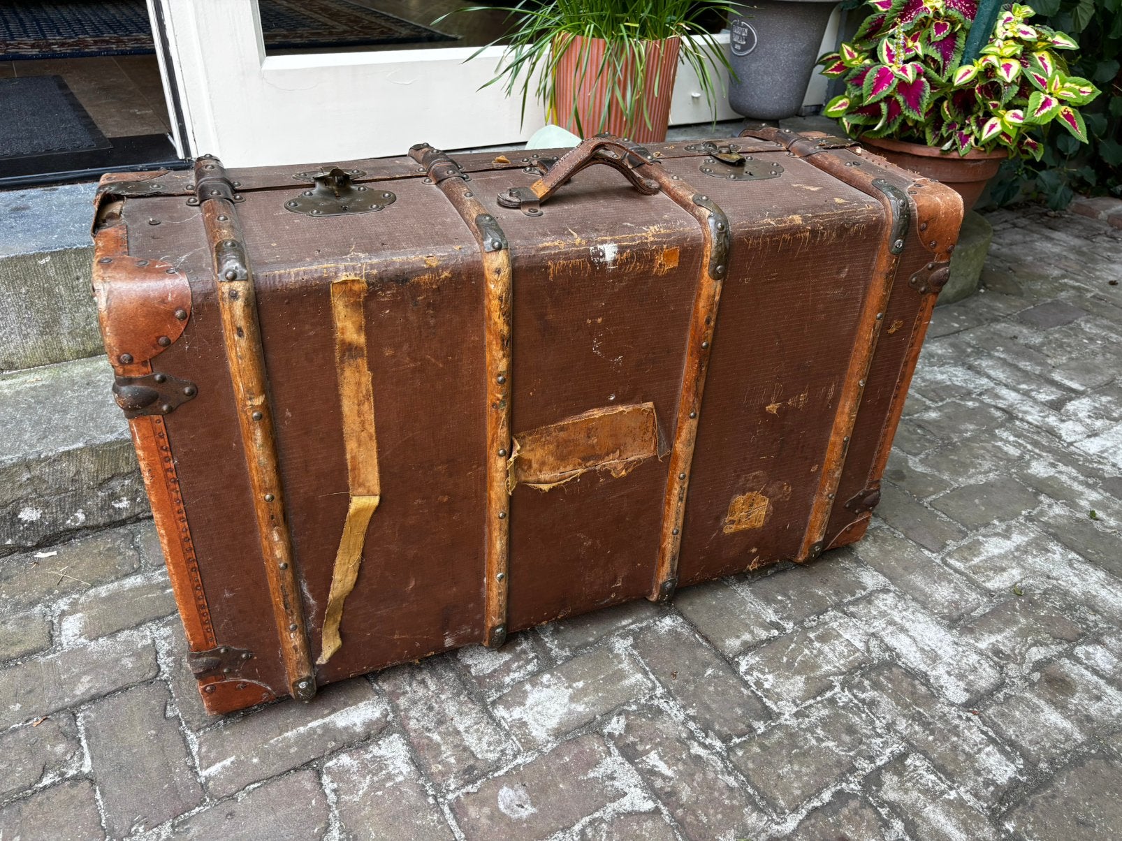 Antieke reiskoffer / hutkoffer, Ophalen, Zo goed als nieuw, Minder dan 50 cm