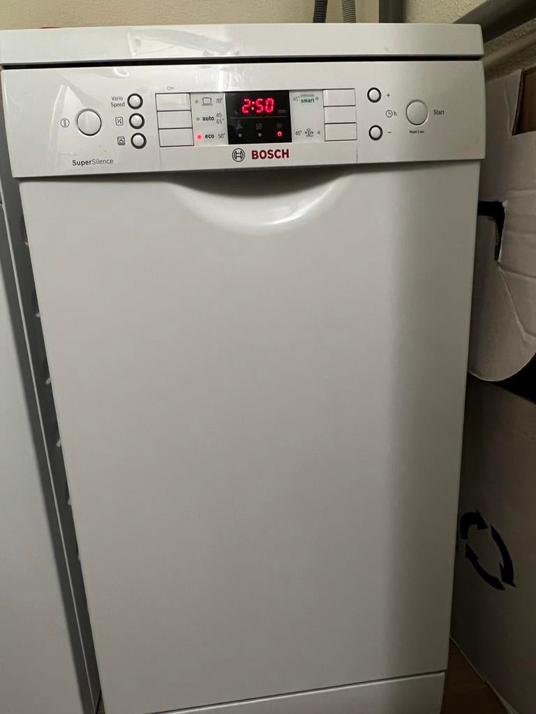 Bosch SuperSilence Vaatwasser - Wit, Vrijstaand, Witgoed en Apparatuur, Vaatwasmachines, Ophalen, 60 cm of meer, Eco programma