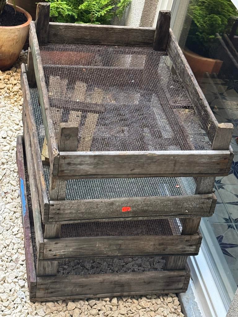 4 Gebruikte fruitkistjes met gaas - Decoratief & Praktisch, Ophalen, Gebruikt, Overige houtsoorten