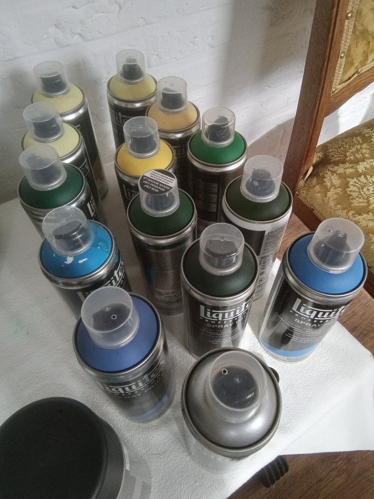 Liquitex spuitbussen acrylverf, Ophalen of Verzenden, Zo goed als nieuw, Acrylverf