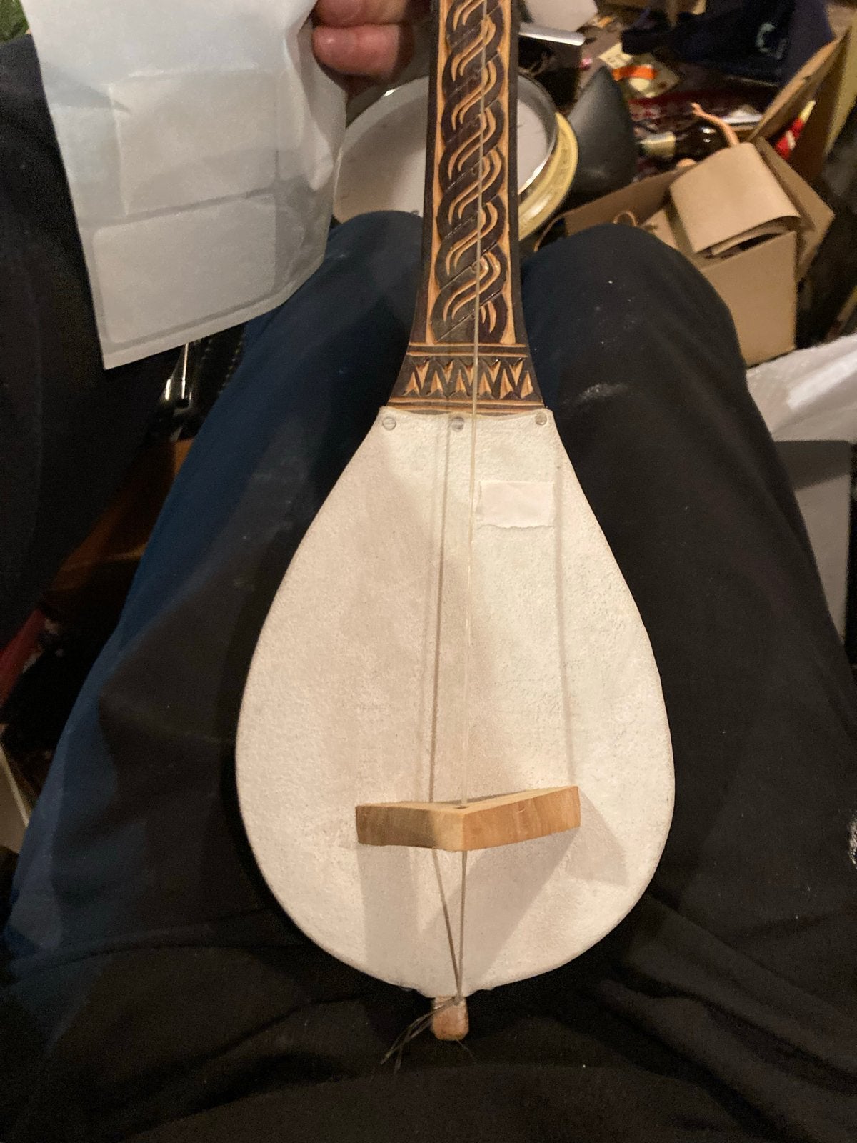 Unieke handgemaakte te saz/luit met houtsnijwerk, Ophalen of Verzenden, Gebruikt, Luit, Saz of Bouzouki