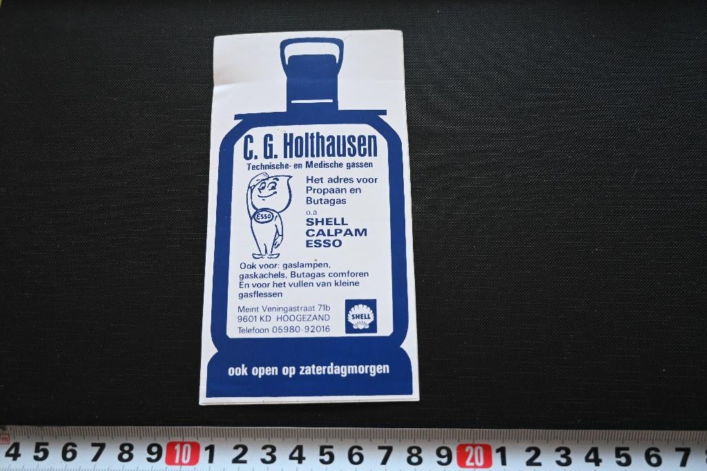 sticker hoogezand cg holthausen gassen oa shell calpam esso, Ophalen, Zo goed als nieuw
