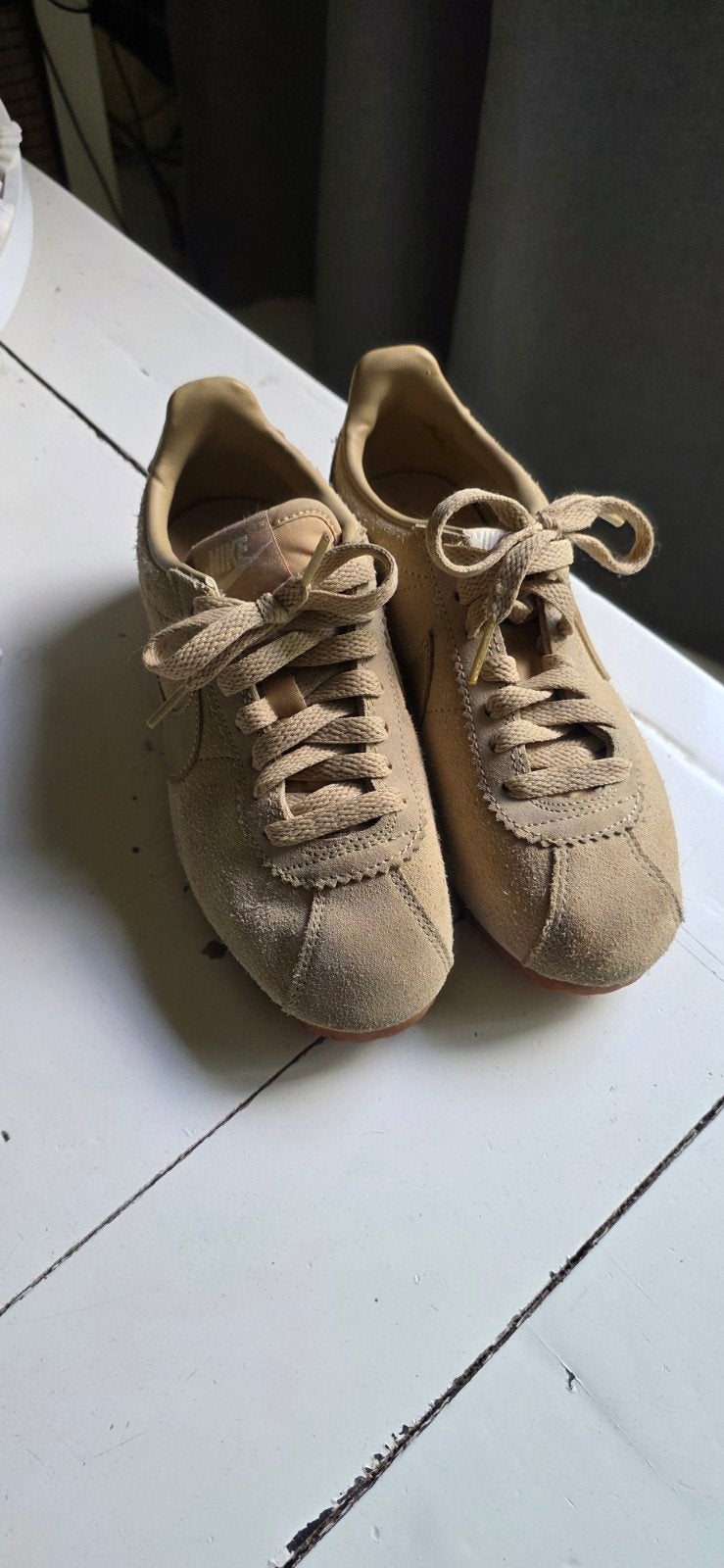 Nike Cortez Suède Sneakers Beige - Zo goed als nieuw, Ophalen