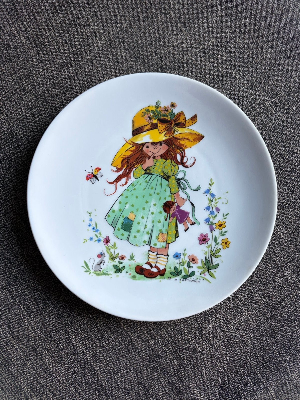 Tirschenreuth Gottschlich Kinderbordje met Meisje, Verzenden