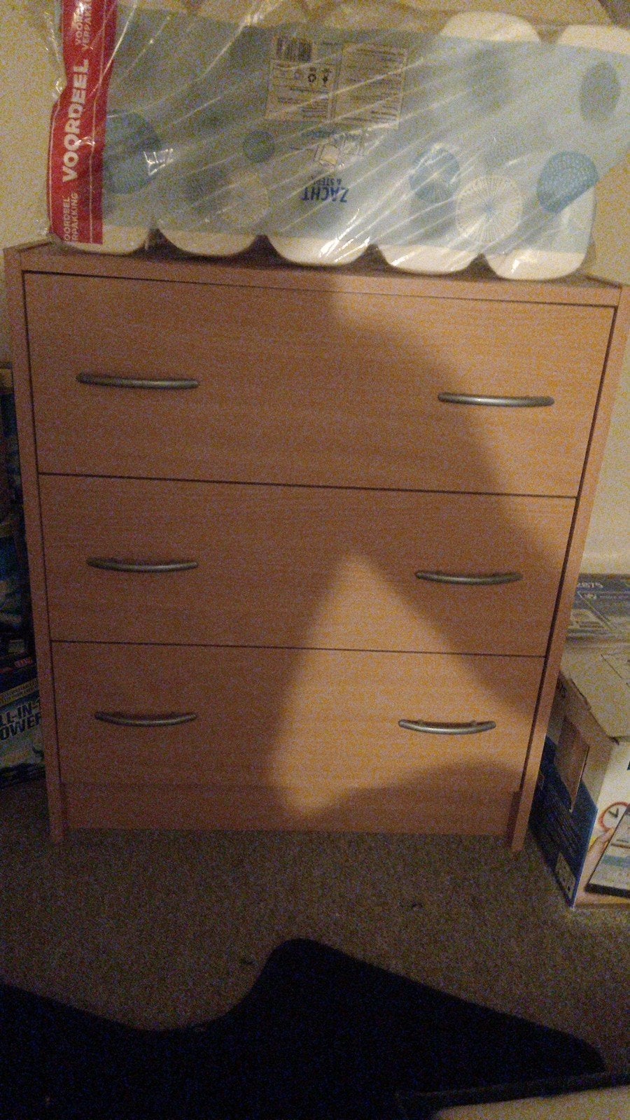 Nette kast met 3 laden voor werk of opslag, Ophalen, Gebruikt, 100 tot 150 cm, 50 tot 100 cm