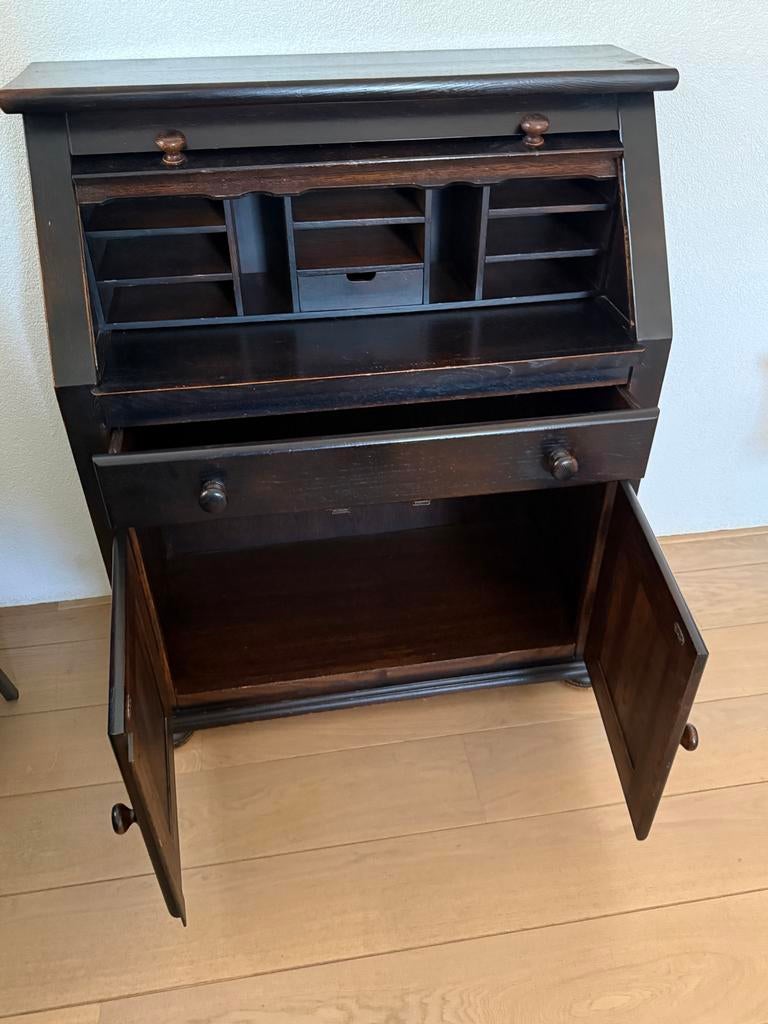 Mahoniehouten Secretaire - donkerbruin gespoten, Ophalen