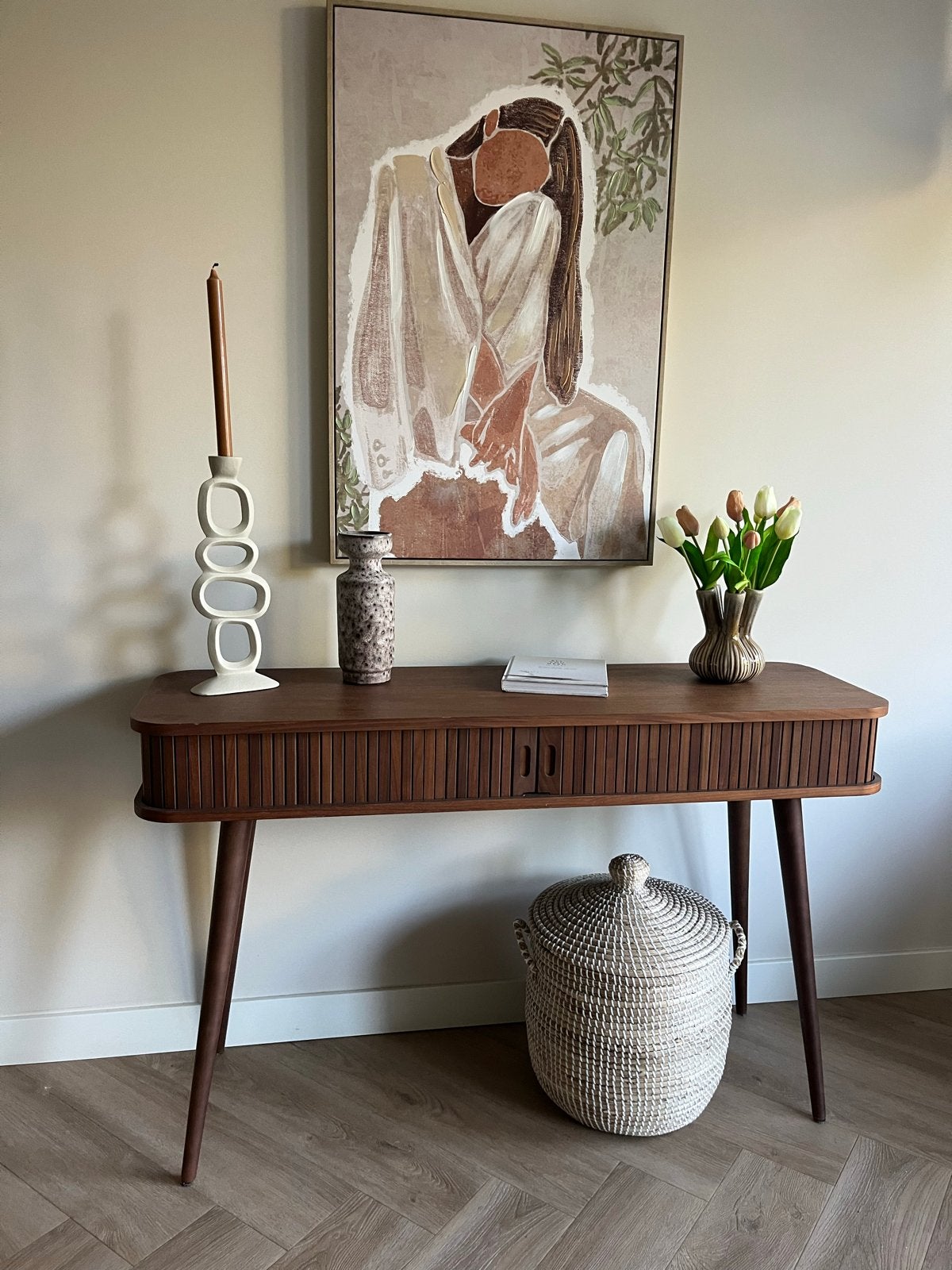 Zuiver Barbier Sidetable Walnoot Hout MDF 120x38x74, Huis en Inrichting, Ophalen, 100 tot 150 cm, Nieuw, Overige houtsoorten