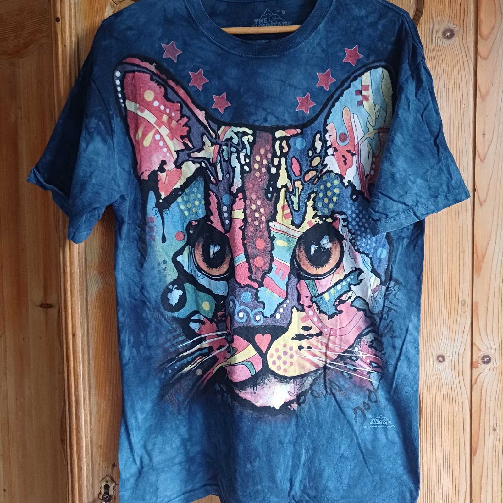 The Mountain T-shirt batik met kleurrijke kattenprint mt M L, Blauw, Maat 42/44 (L), Nieuw, Ophalen of Verzenden