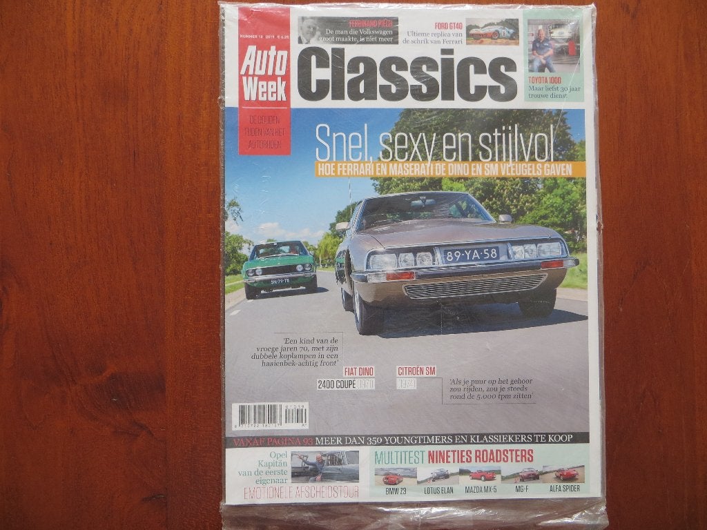 Autoweek Classics 10 2019 Citroën SM, Fiat Dino 2400 Coupé, Ophalen of Verzenden, Nieuw, Citroën