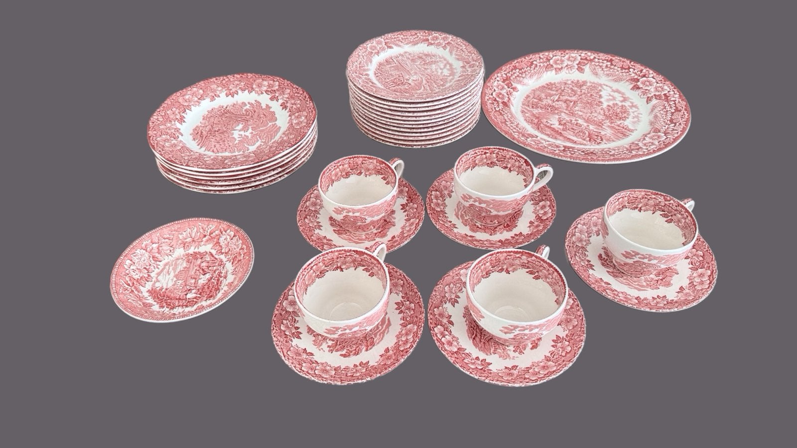 Enoch Wedgwood Engeland Woodland servies rood, Ophalen