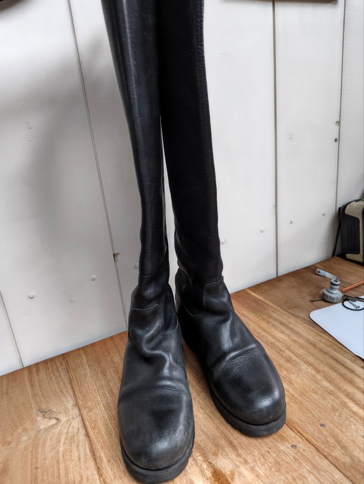 Shabbies Amsterdam Leren Laarzen - Maat 38, Kleding | Dames, Schoenen, Ophalen of Verzenden, Gedragen, Zwart, Hoge laarzen