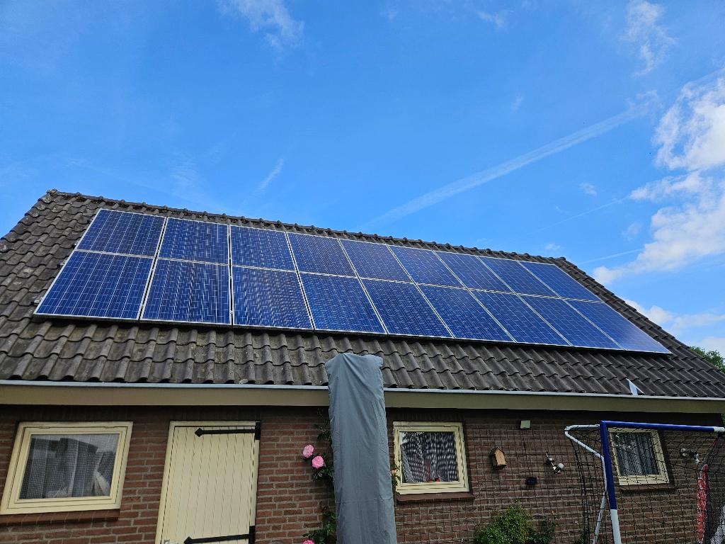 Zonnepanelen met omvormer, Doe-het-zelf en Verbouw, Zonnepanelen en Toebehoren, Ophalen, Gebruikt, Compleet systeem, 200 wattpiek of meer