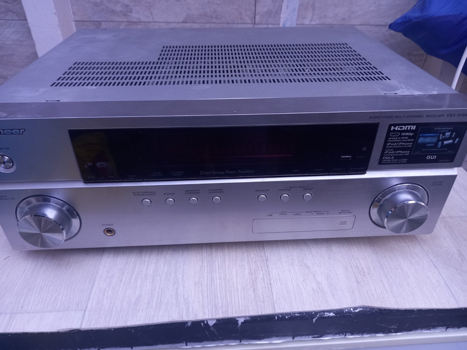 Pioneer VSX-919AH-S AV-receiver met HDMI en 7.1 surround, Audio, Tv en Foto, Versterkers en Receivers, Ophalen, Gebruikt, Pioneer