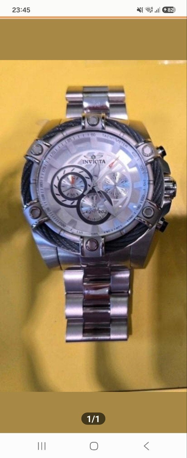 Invicta Herenhorloge - Robuust Zilverkleurig Chronograaf, Ophalen