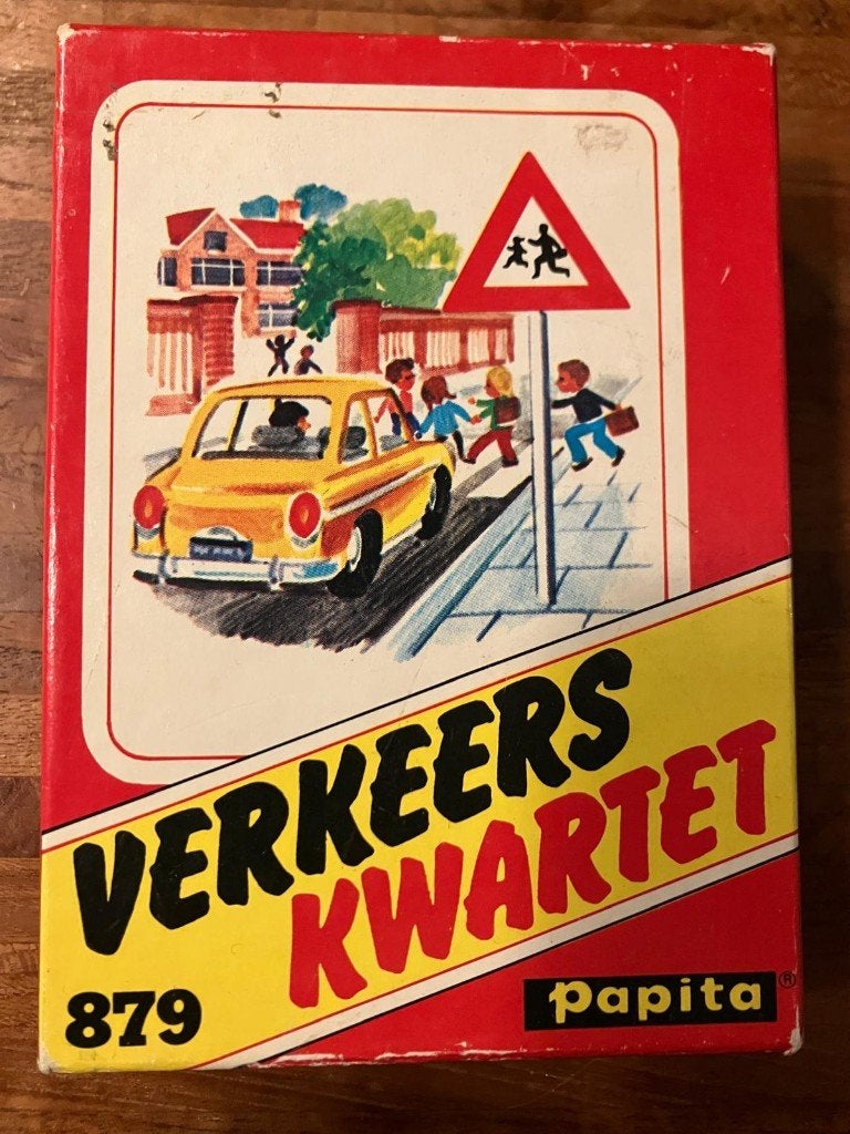 Verkeers Kwartet Papita - 879 | uit 1965 | compleet, Verzamelen, Speelkaarten, Jokers en Kwartetten, Ophalen of Verzenden, Gebruikt